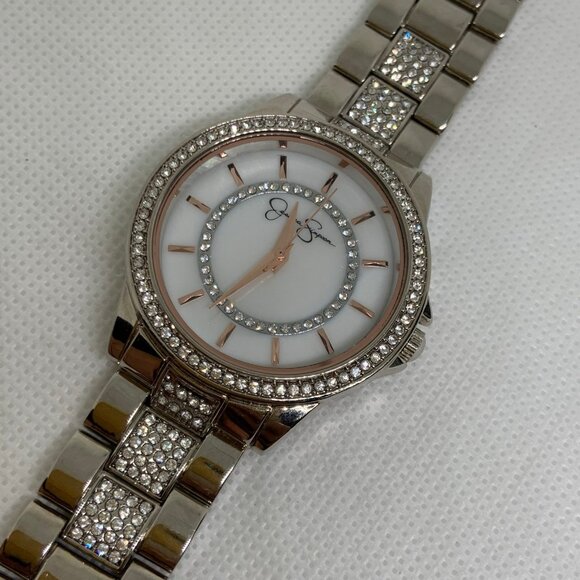Women's Watch Jessica Simpson JW0001S rhinestones quartz analog 37mm running - Picture 2 of 8